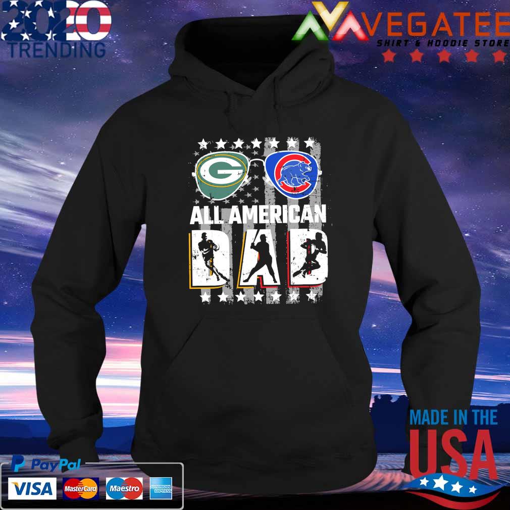 Green Bay Packer and Chicago Cubs All American Dad Shirt, hoodie