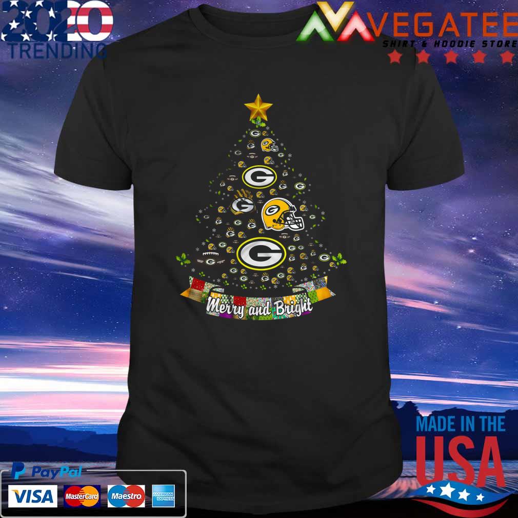 Merry And Bright Green Bay Packers NFL Christmas Tree shirt, hoodie, sweater,  long sleeve and tank top