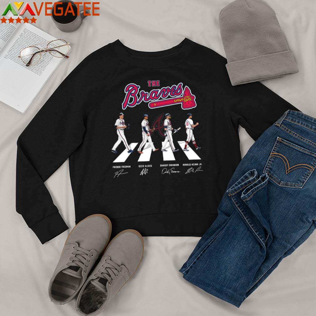 Official The Braves Dansby Swanson Ozzie Albies Freddie Freeman Ronald  Acuna Jr Abbey Road Signatures Shirt, hoodie, sweater, long sleeve and tank  top