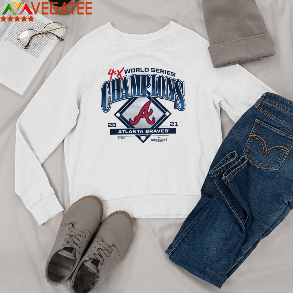 Official men's Atlanta Braves 4-Time World Series Champions Trophy T-Shirts,  hoodie, tank top, sweater and long sleeve t-shirt