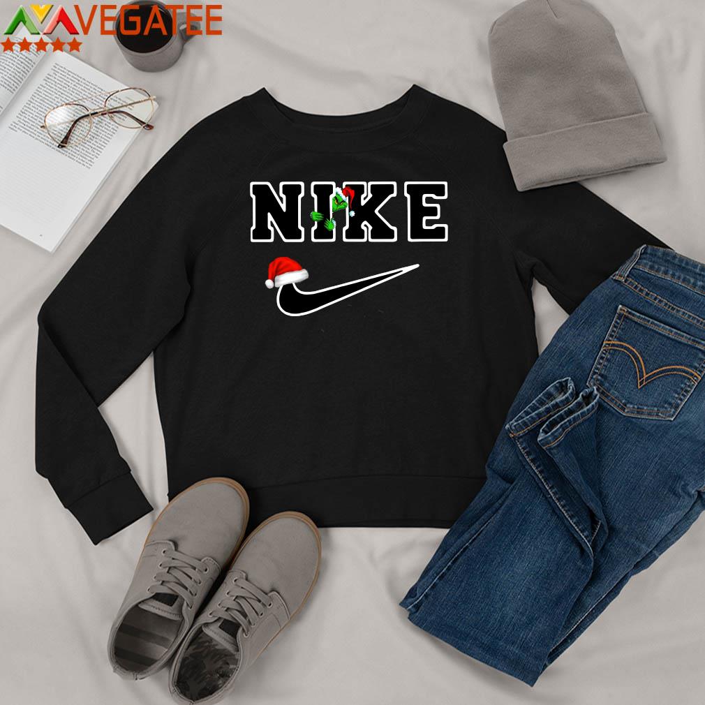 Santa Grinch Nike Believe Christmas Shirt, hoodie, sweater, long