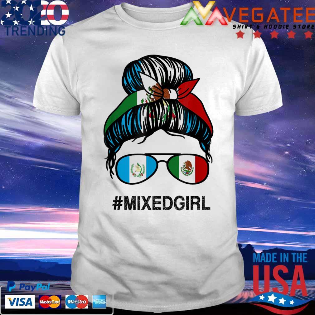 Guatemala Mexico Flag Guatemalan Mexican Messy Bun T-Shirt