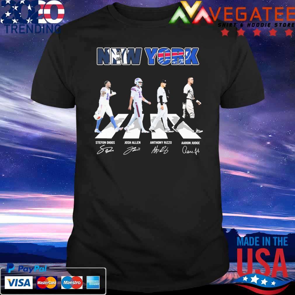 New York Stefon Diggs Josh Allen and Anthony Rizzo Aaron Judge abbey road signatures shirt