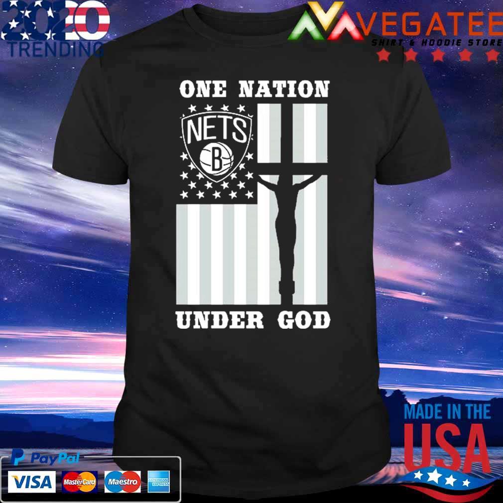 Brooklyn Nets one Nation under god American flag shirt