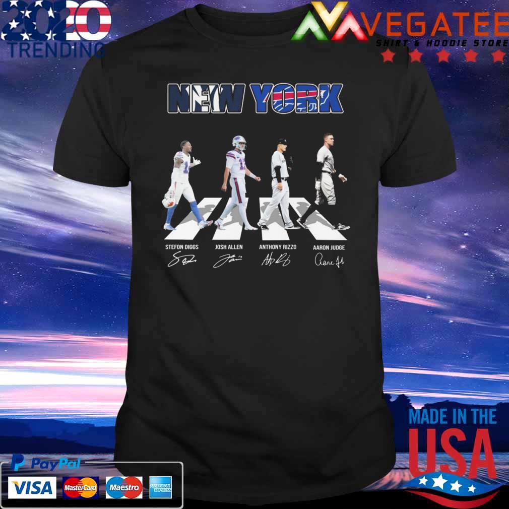 New York Sports Stefon Diggs Josh Allen Anthony Rizzo Aaron Judge abbey road signatures shirt