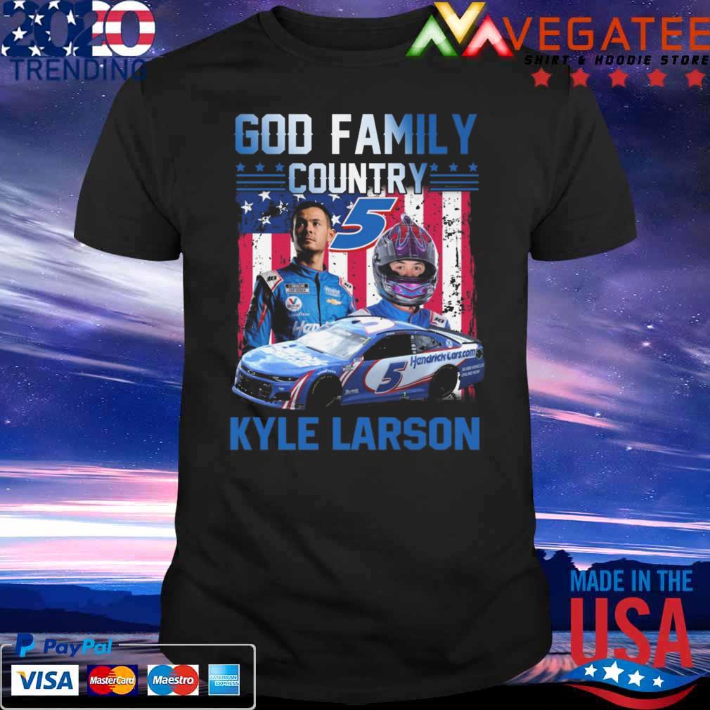 God Family country Kyle Larson American flag shirt