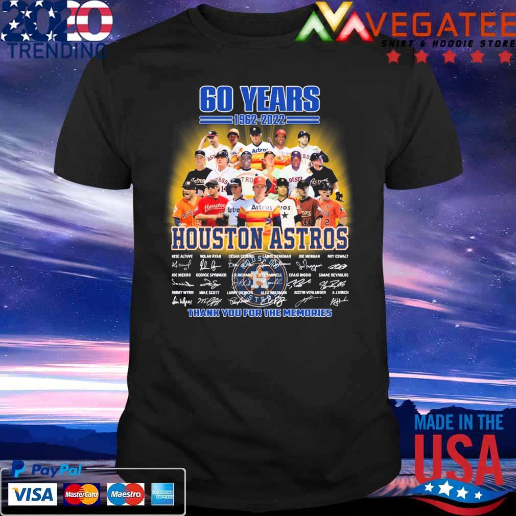 Official 60 years 1962-2022 Houston Astros signatures thank you for the memories shirt