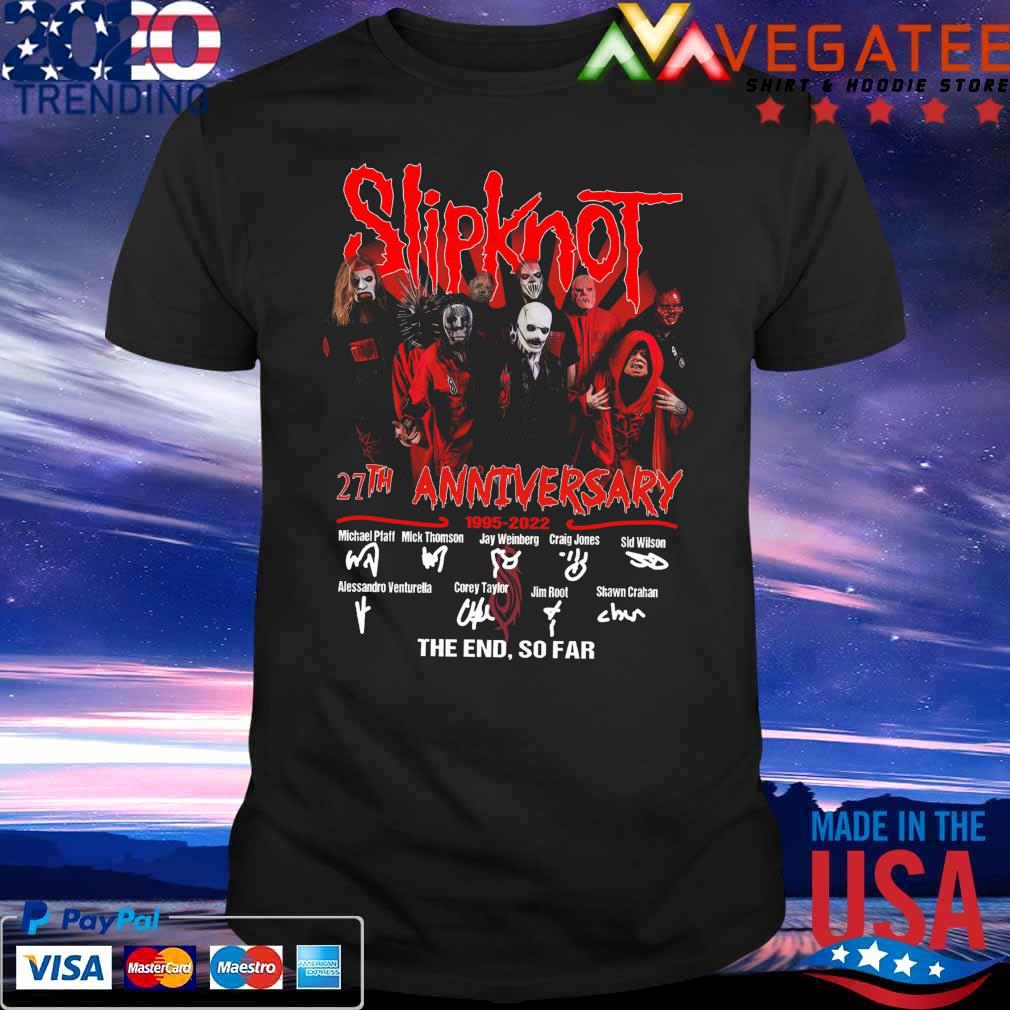 Official Slipknot 27th anniversary 1995-2022 The End So Far signatures shirt