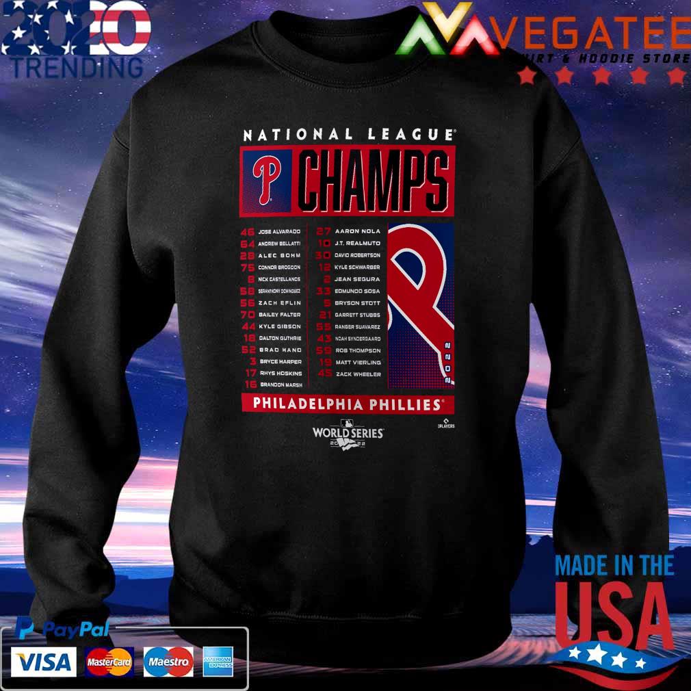 Philadelphia Phillies 2022 National League Champions Roster T-shirt,  hoodie, sweater, long sleeve and tank top