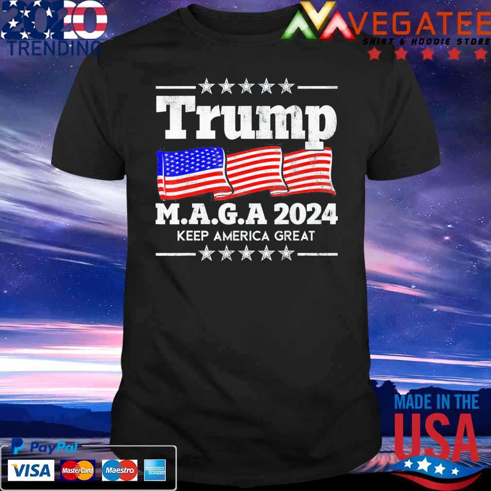 Keep America Great Again Trump American Flag T-Shirt