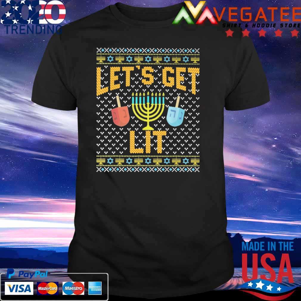 Let's get Lit Hanukkah Ugly Christmas shirt