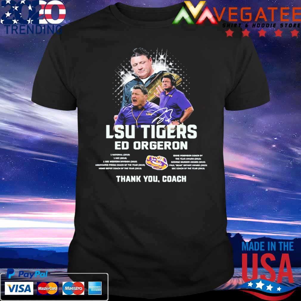 LSU Tigers Ed Orgeron thank You Coach signature shirt