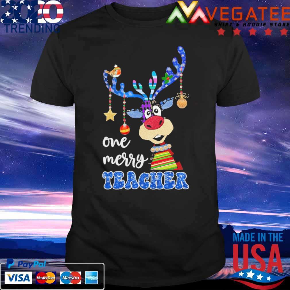 Reindeer Bauble One Merry Teacher Merry Christmas 2022 Sweater