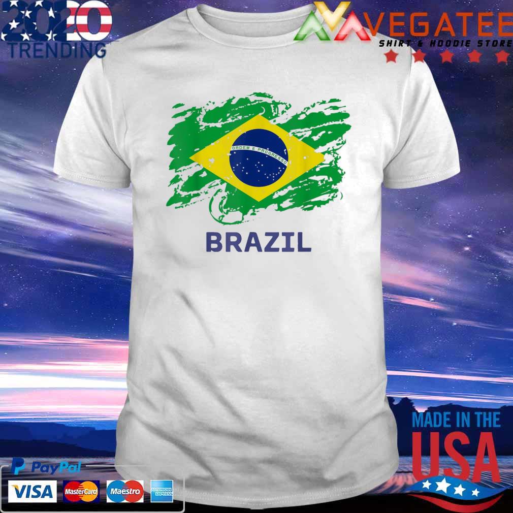 Team Brazil Fans Soccer Football Brazilian Green Flag T-Shirt