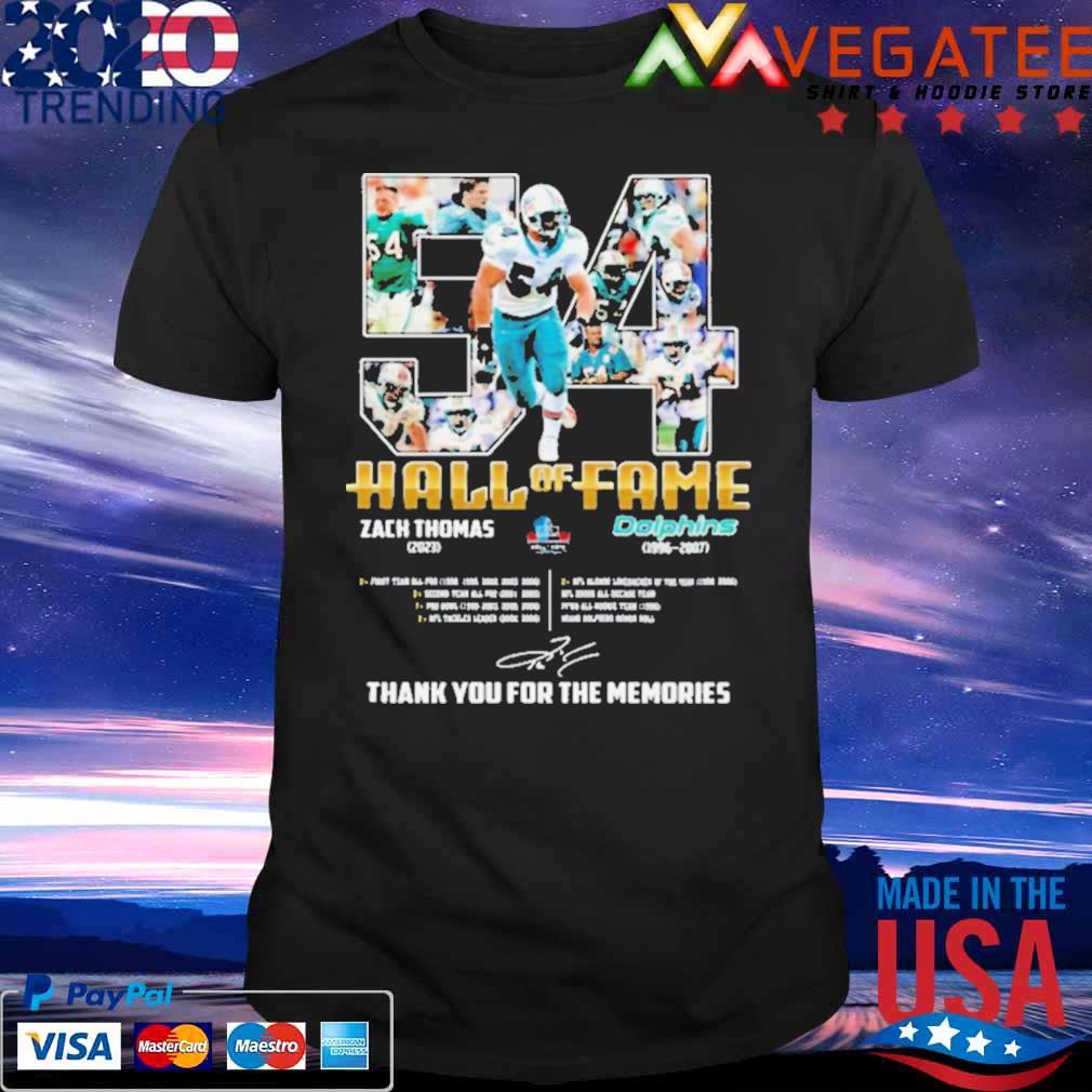 Miami Dolphins Hall Of Fame 54 Zach Thomas 2023 Signature Thank You Shirt