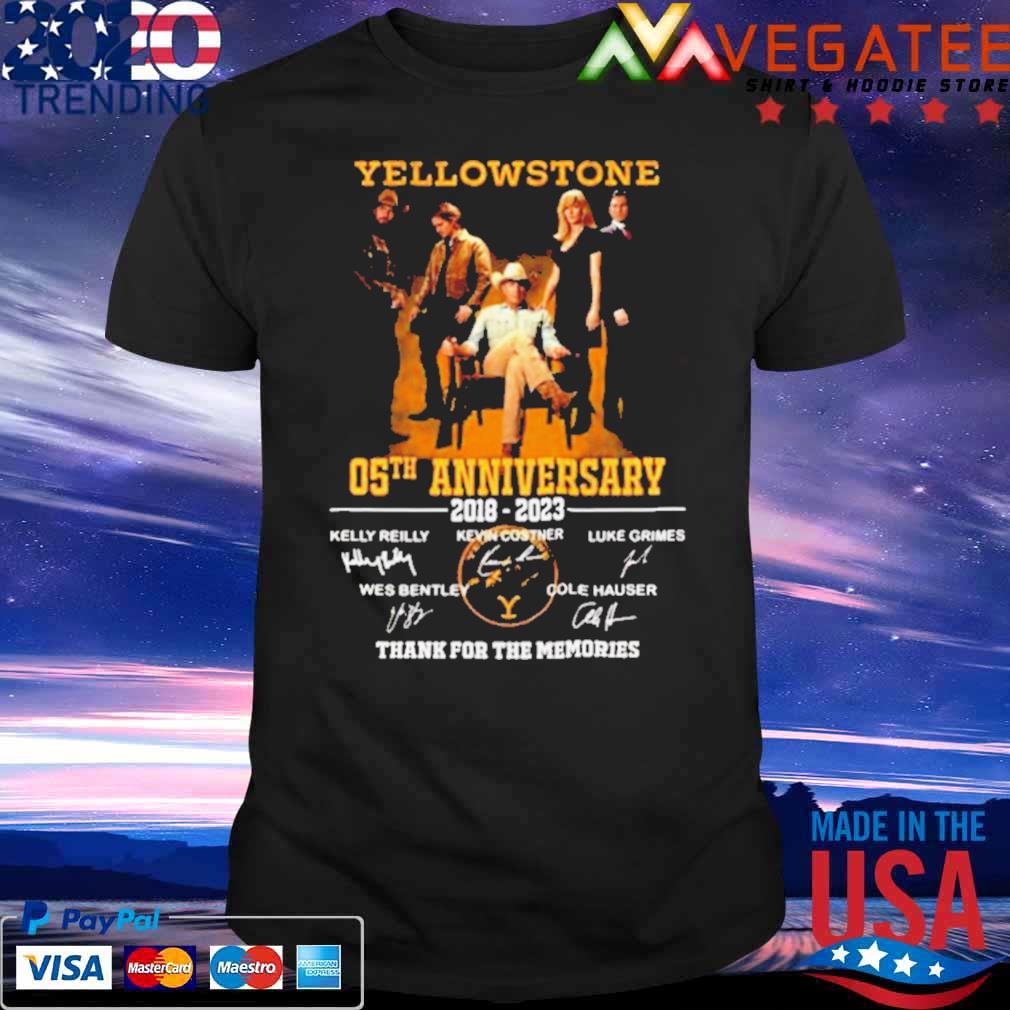 Yellowstone 05th Anniversary 2018 2023 Signatures Thank For The Memories Shirt