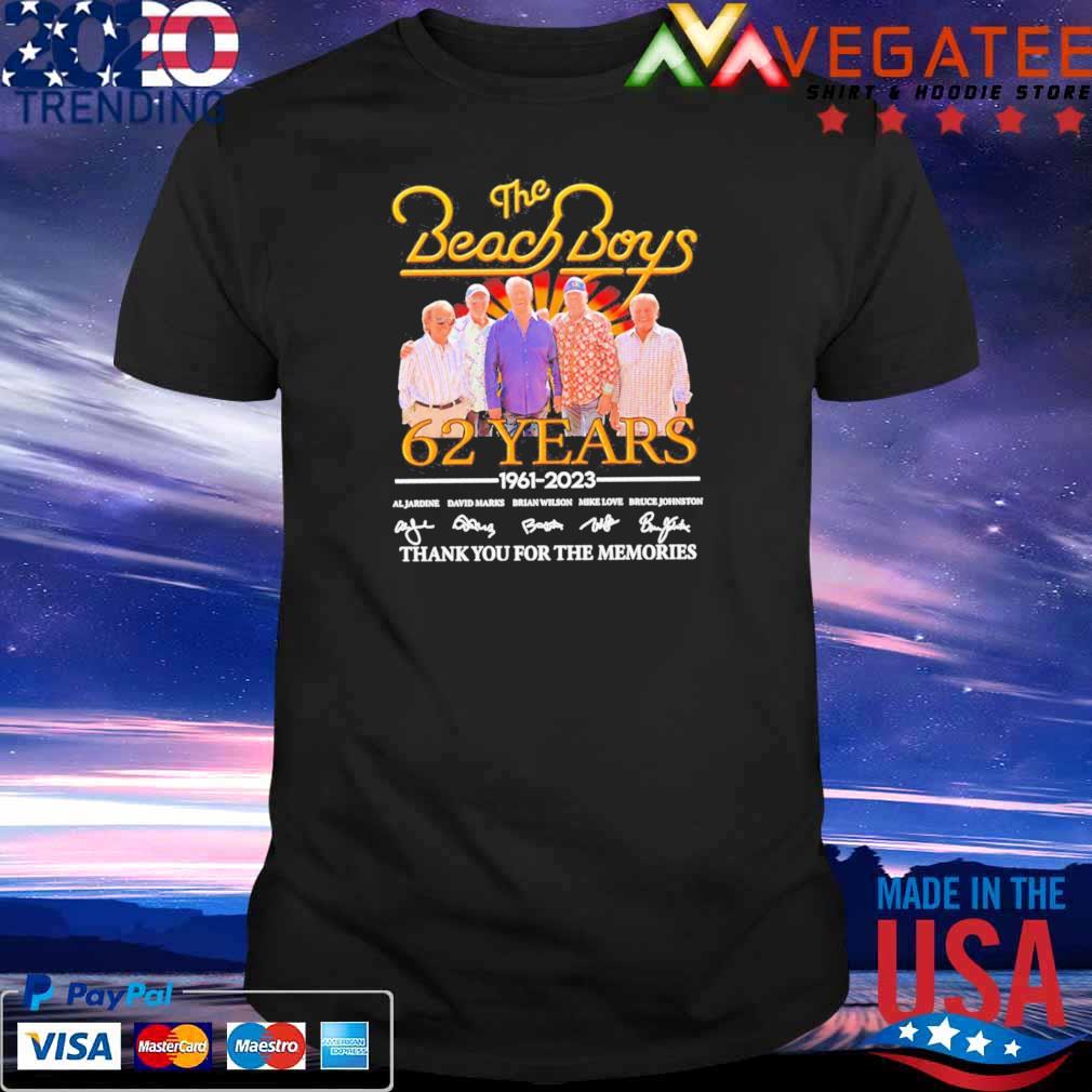 The Beach Boys 62 years 1961 2023 thank you for the memories signature shirt