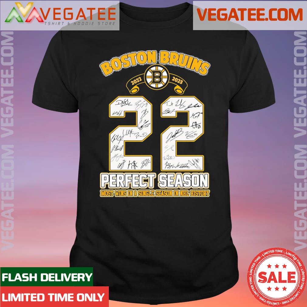 Boston Bruins 2022-2023 Perfect Season Most Wins In A Single Season In NHL  History Signatures shirt, hoodie, sweater, long sleeve and tank top