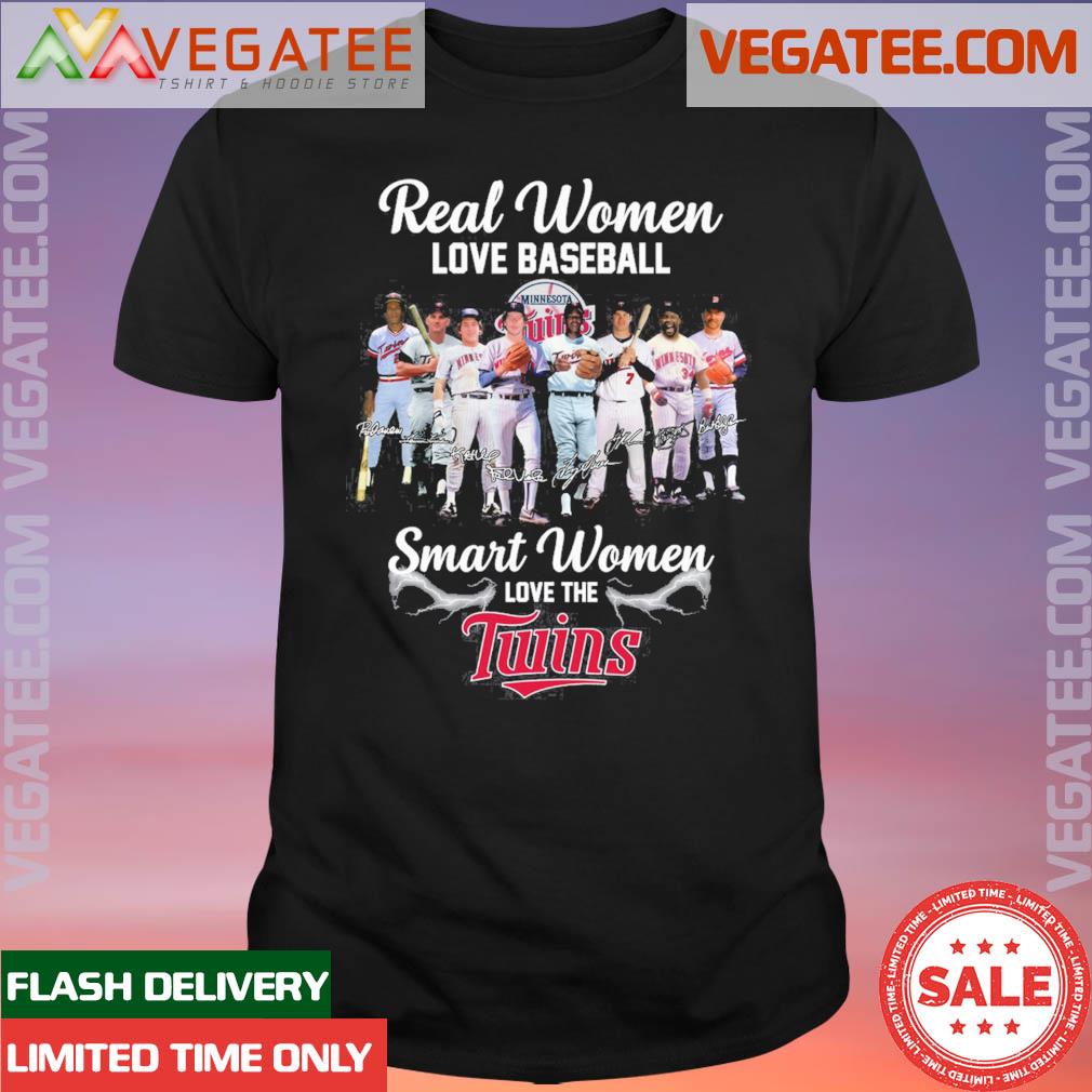 Real Women Love Baseball Smart Women Love The Twins T Shirt - Growkoc