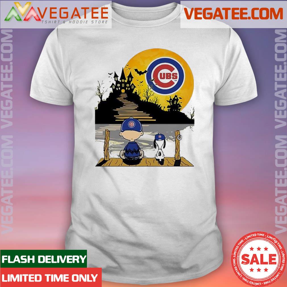 Chicago Cubs Snoopy and Charlie Brown Sit Under Moon Peanuts