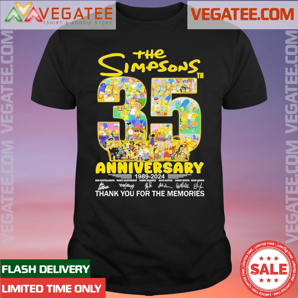 Official the Simpsons 35th Anniversary 1989 – 2024 Thank You For The Memories T-Shirt