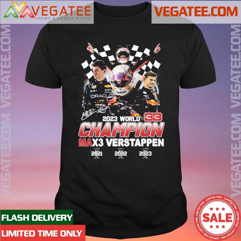 Official 2023 World Champion Max3 Verstappen 2021 2022 2023 T-Shirt