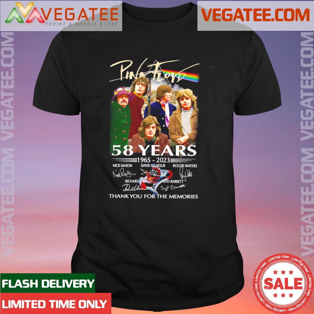 Official original Pink Floyd 58 Years 1965 2023 Thank You For The Memories Signatures Shirt