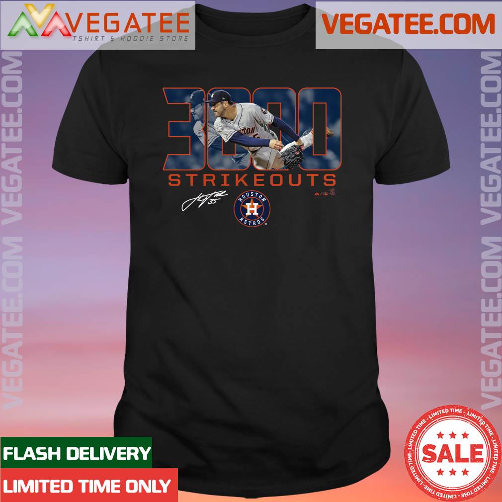Justin Verlander Houston Astros 3000 Career Strikeouts Shirt - Peanutstee